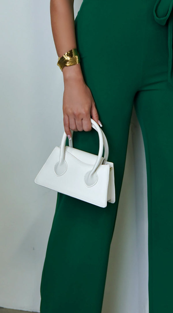 White Double Handle Mini Handbag