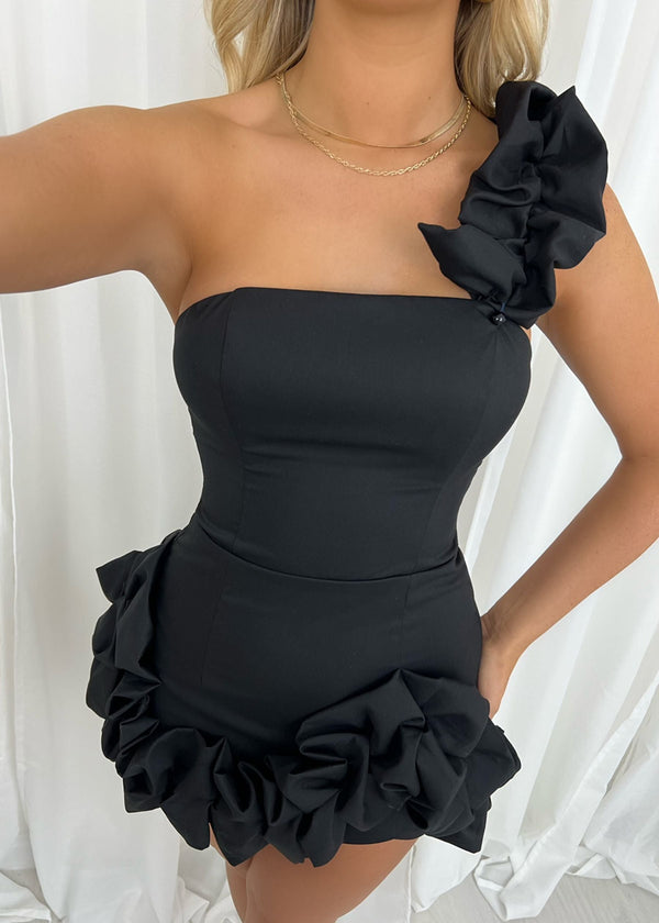 Be The One Ruffle Mini Dress - Black