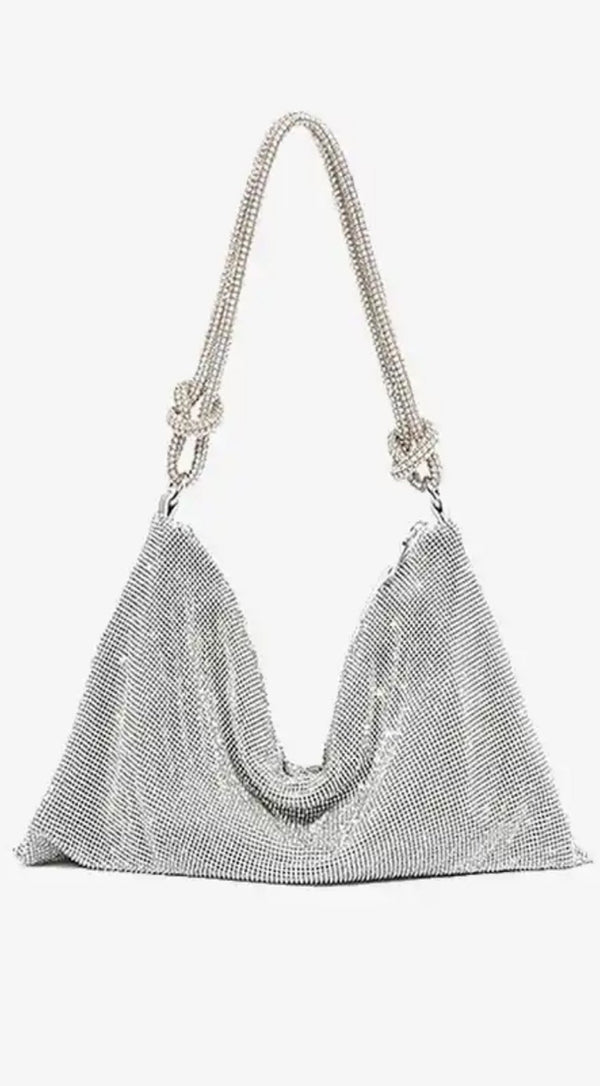 Zaree Rhinestone Evening Purse - Silver